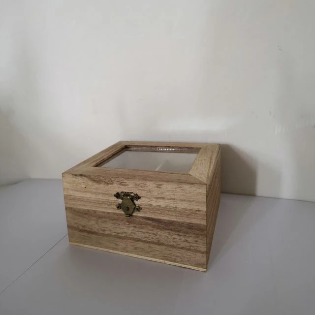 Wooden Packaging Box Wooden Storage Box with Acrylic Transparent Window