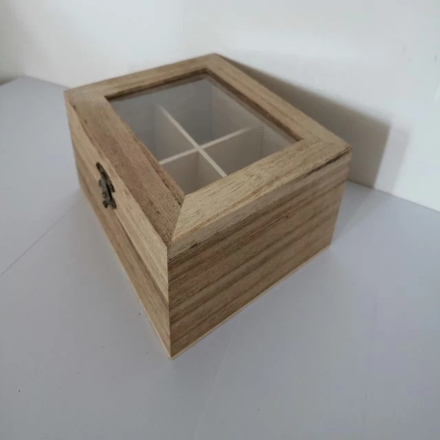 Wooden Packaging Box Wooden Storage Box with Acrylic Transparent Window